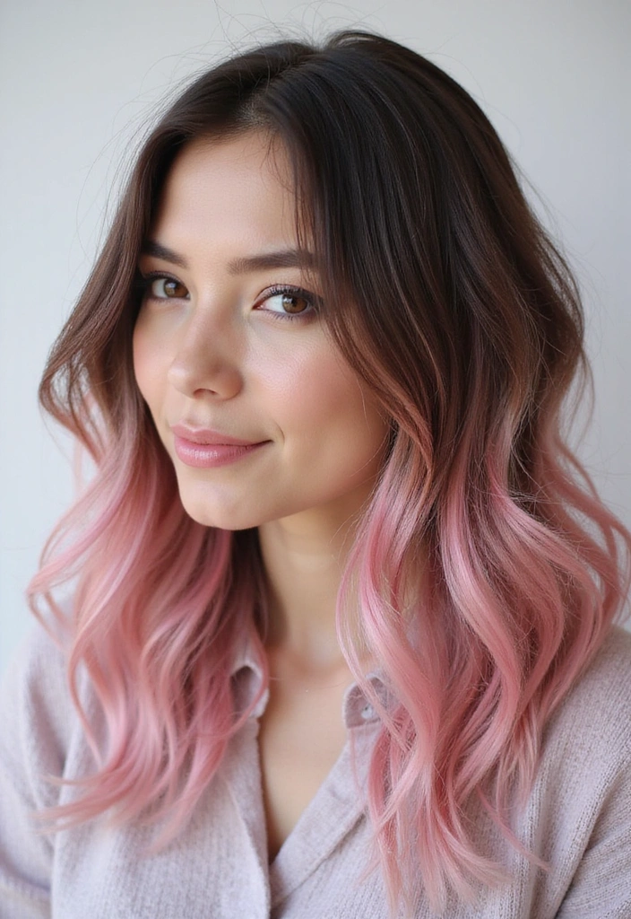 33 Trendy Balayage Styles for Dark Brown Hair Perfect for Any Season! - 31. Candy Floss Balayage