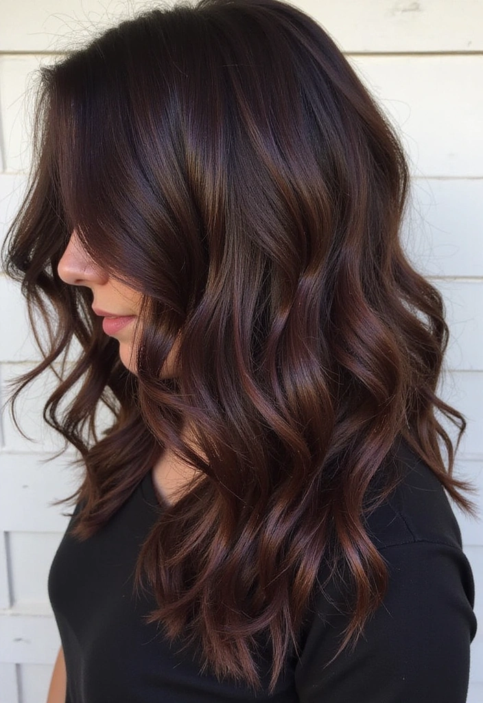 33 Trendy Balayage Styles for Dark Brown Hair Perfect for Any Season! - 4. Chocolate Cherry Balayage