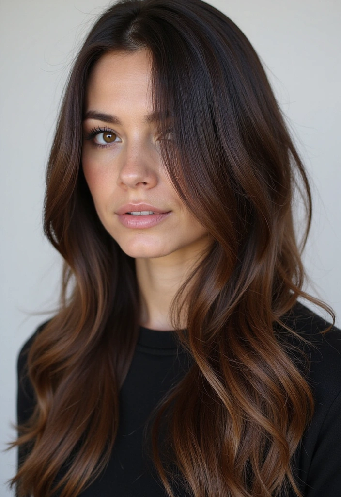 33 Trendy Balayage Styles for Dark Brown Hair Perfect for Any Season! - 5. Cool Espresso Balayage