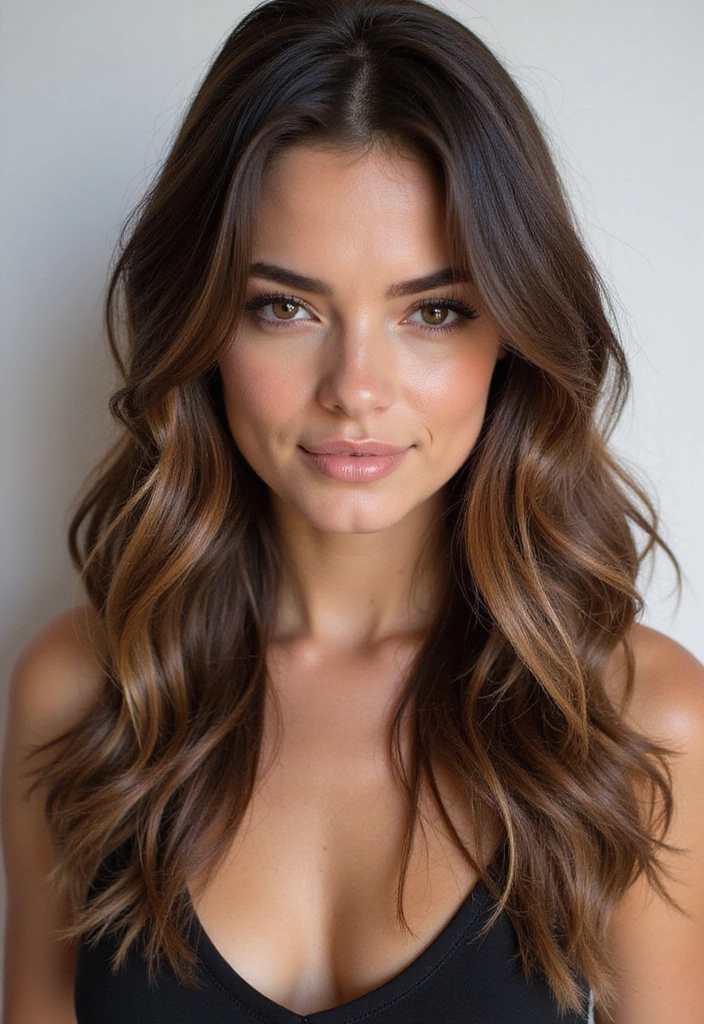 33 Trendy Balayage Styles for Dark Brown Hair Perfect for Any Season! - 8. Sun-Kissed Balayage
