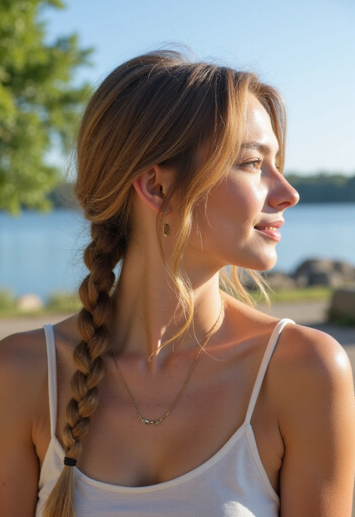 34 Easy Hairstyles for Camping That Every Woman Needs to Know! - 12. Side Braid