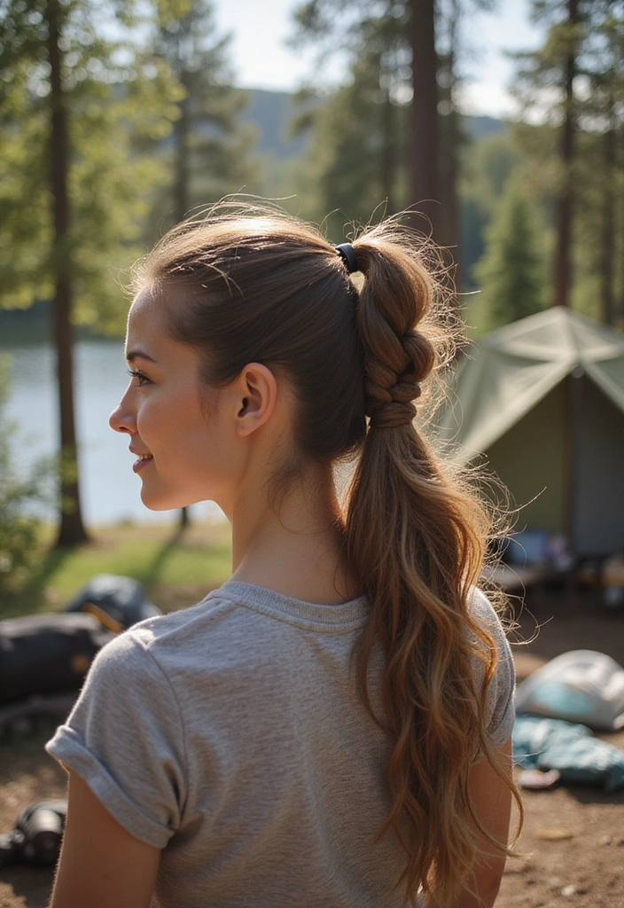 34 Easy Hairstyles for Camping That Every Woman Needs to Know! - 21. Ponytail with a Twist