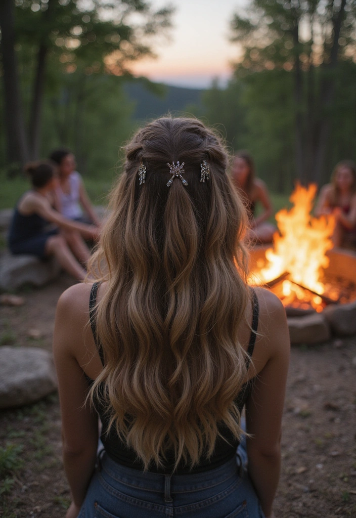 34 Easy Hairstyles for Camping That Every Woman Needs to Know! - 31. Soft Waves with Clips