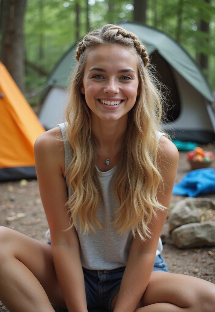 34 Easy Hairstyles for Camping That Every Woman Needs to Know! - 32. Quick Twisted Half-Up
