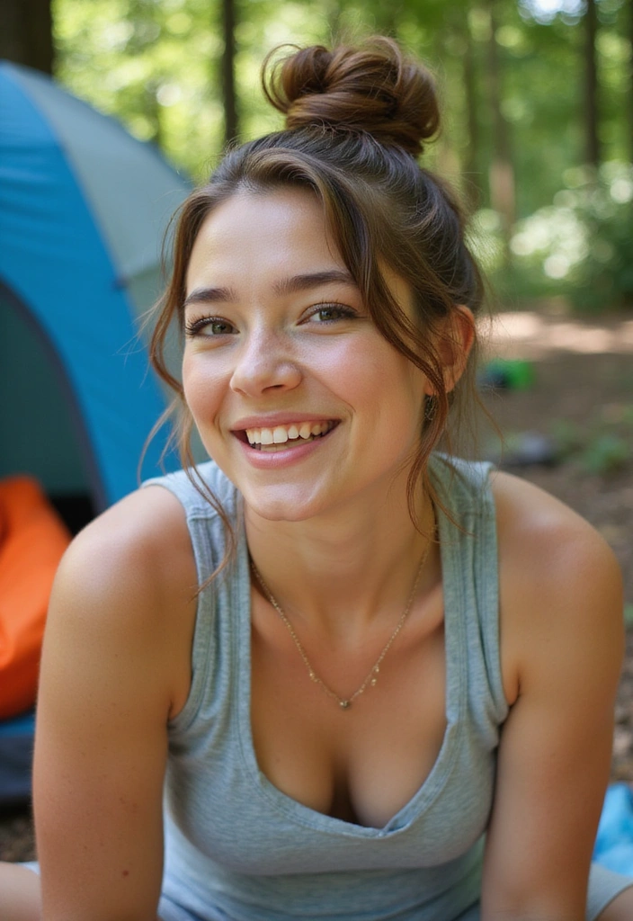 34 Easy Hairstyles for Camping That Every Woman Needs to Know! - 7. Twisted Half-Updo
