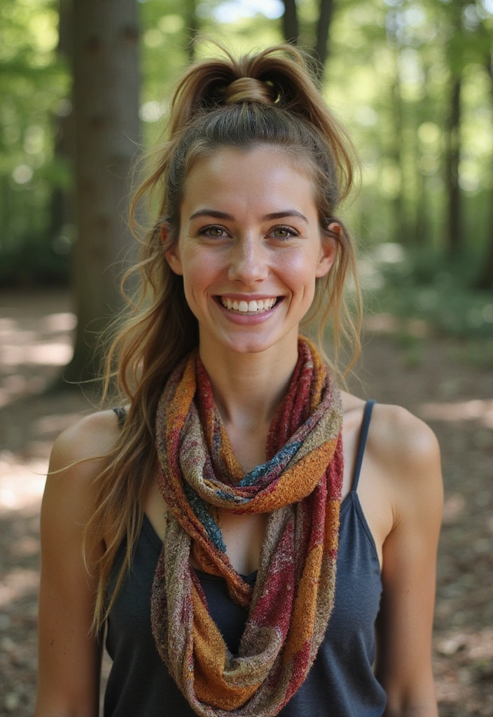 34 Easy Hairstyles for Camping That Every Woman Needs to Know! - 8. Scarf Wrapped Ponytail