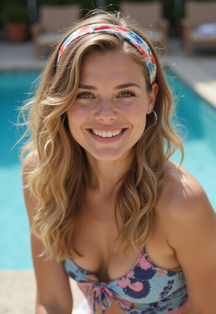 37 Effortless Pool Hair Ideas for Women (Stay Stylish and Protected!) - 10. Beachy Waves with a Headband