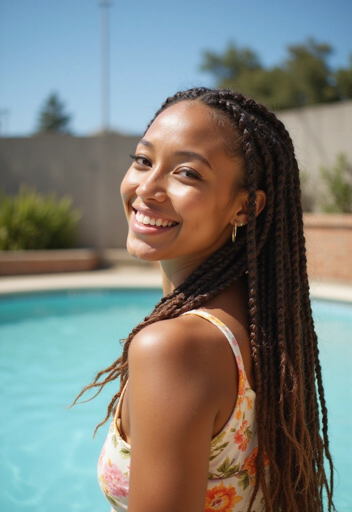 37 Effortless Pool Hair Ideas for Women (Stay Stylish and Protected!) - 34. Layered Braids