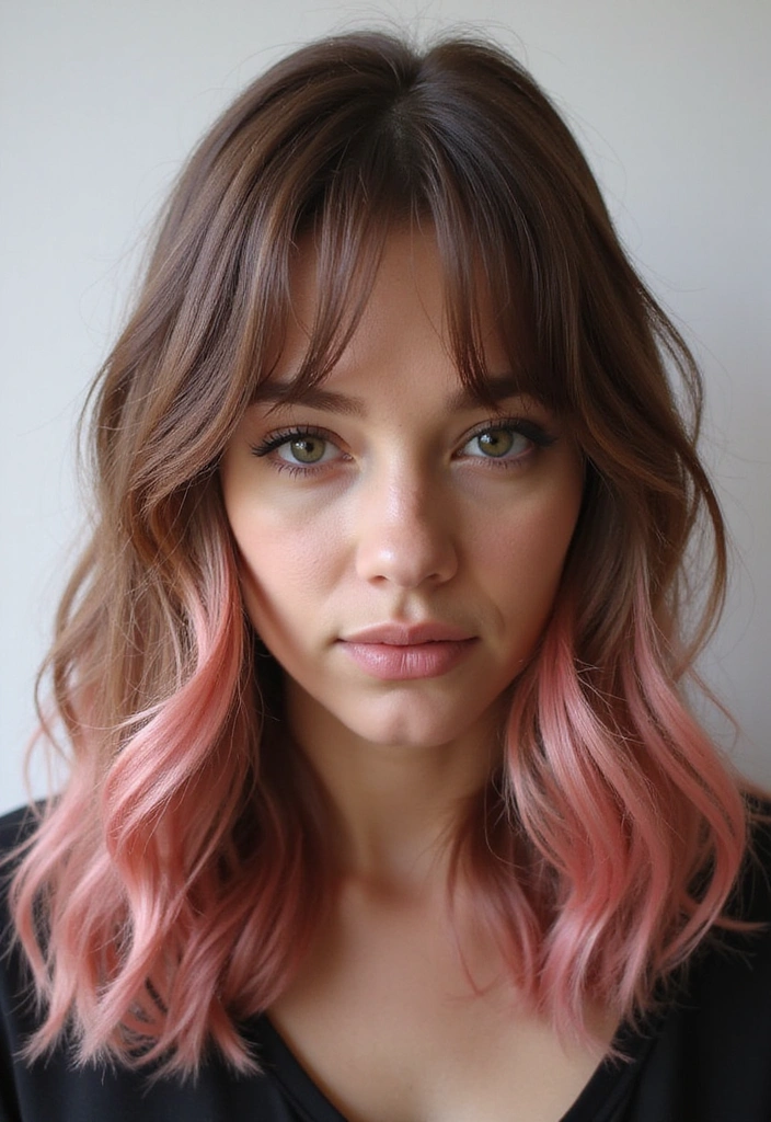 38 Eye-Catching Pink Highlights for Brown Hair in 2025 (Dare to Be Bold!) - 20. Vintage Pink Highlights