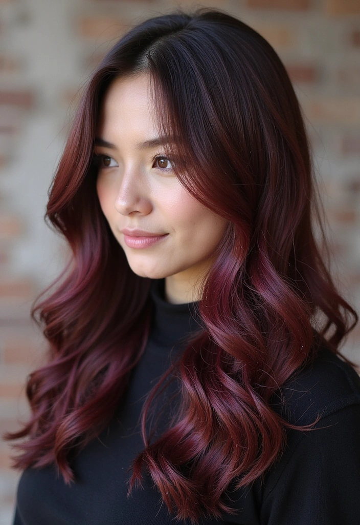38 Eye-Catching Pink Highlights for Brown Hair in 2025 (Dare to Be Bold!) - 23. Plum Pink Highlights