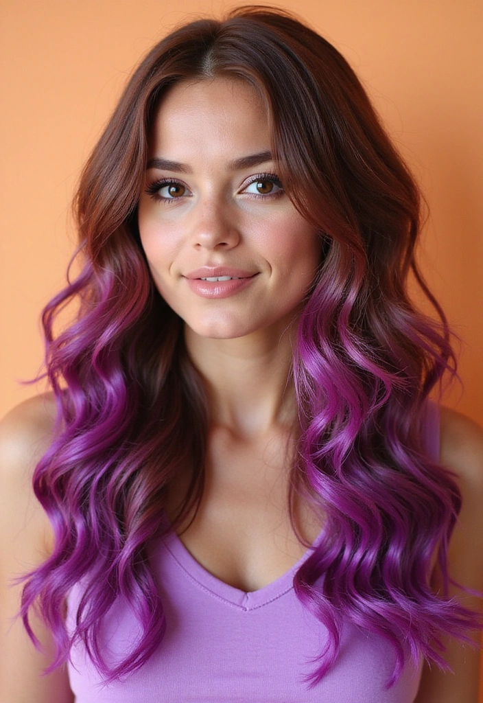 38 Eye-Catching Pink Highlights for Brown Hair in 2025 (Dare to Be Bold!) - 33. Bright Orchid Highlights