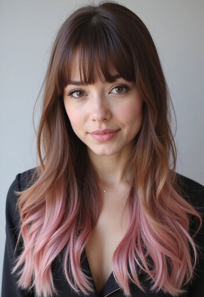 38 Eye-Catching Pink Highlights for Brown Hair in 2025 (Dare to Be Bold!) - 34. Frosted Pink Highlights