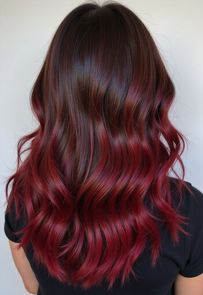 41 DIY Brown Hair with Red Highlights Ideas You Can Try at Home! - 12. Dark Red Highlights for a Bold Contrast