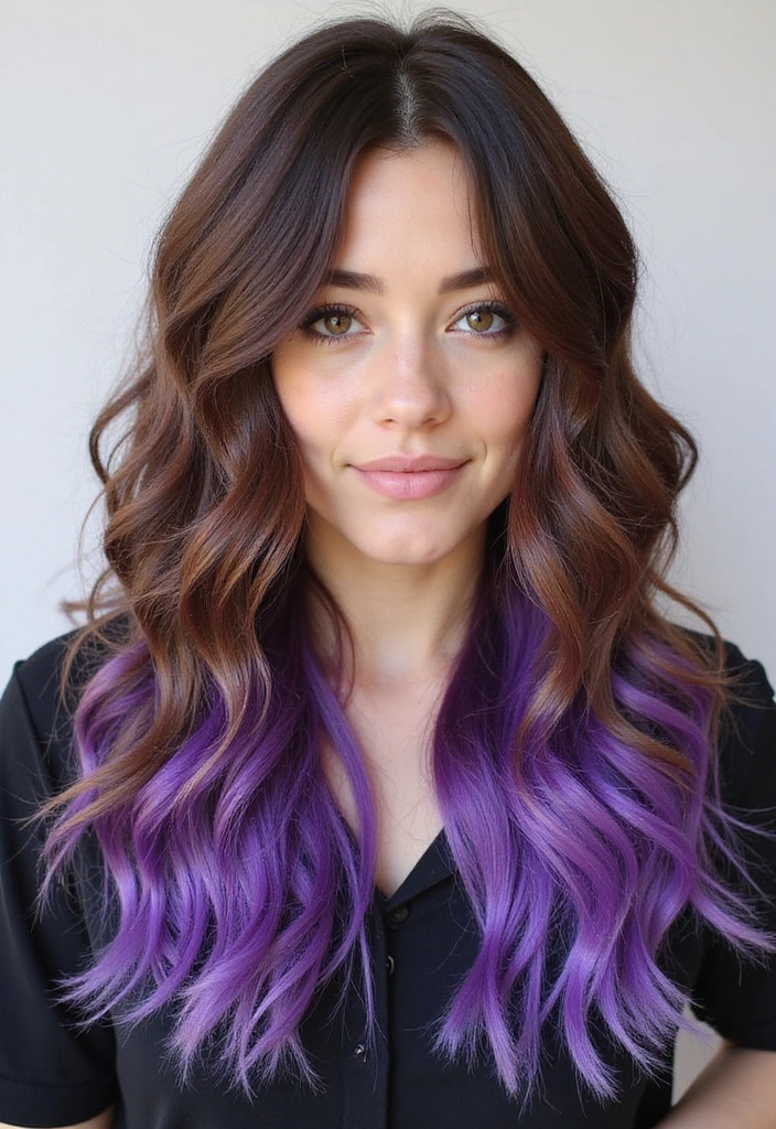 41 DIY Brown Hair with Red Highlights Ideas You Can Try at Home! - 17. Vibrant Violet Undertones