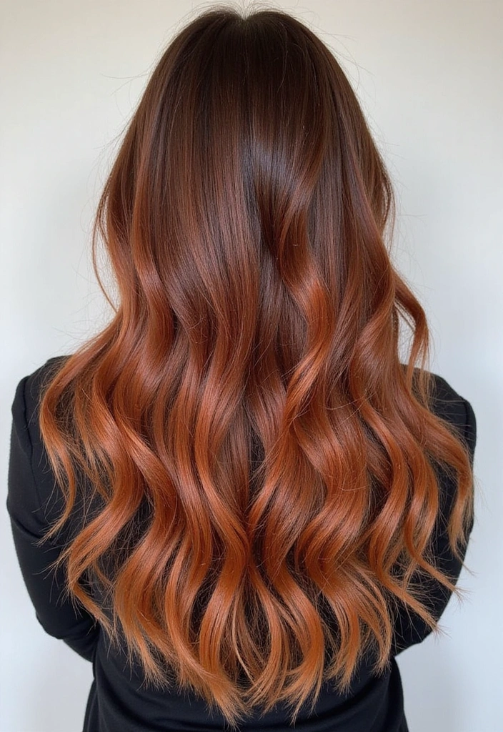41 DIY Brown Hair with Red Highlights Ideas You Can Try at Home! - 19. Sunkissed Copper Balayage