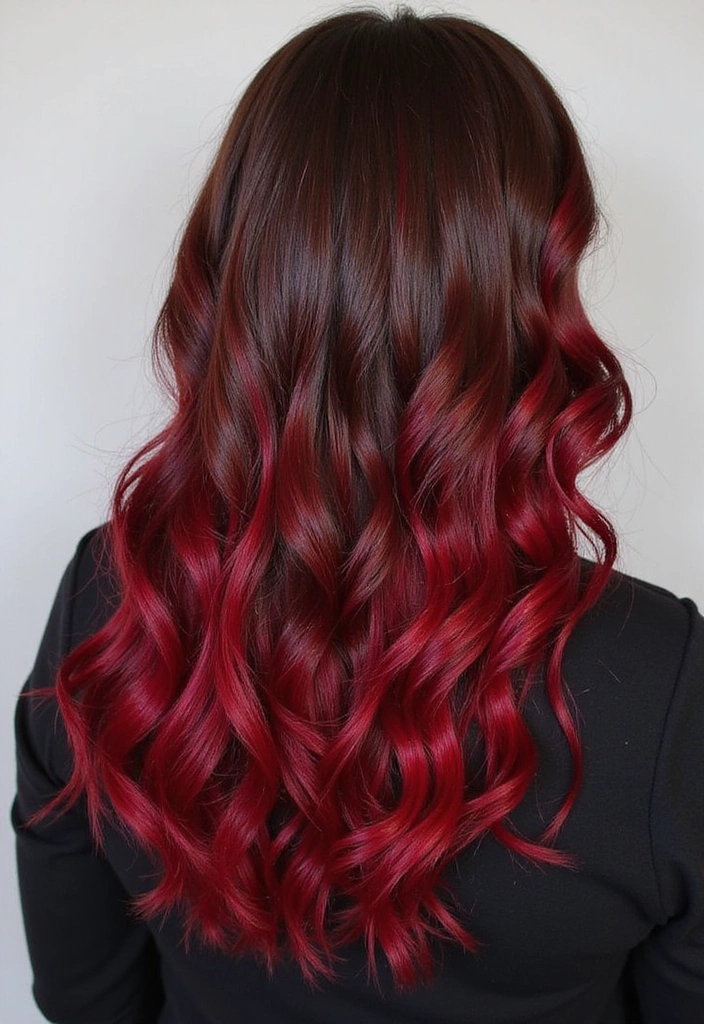 41 DIY Brown Hair with Red Highlights Ideas You Can Try at Home! - 2. Bold Cherry Red Streaks