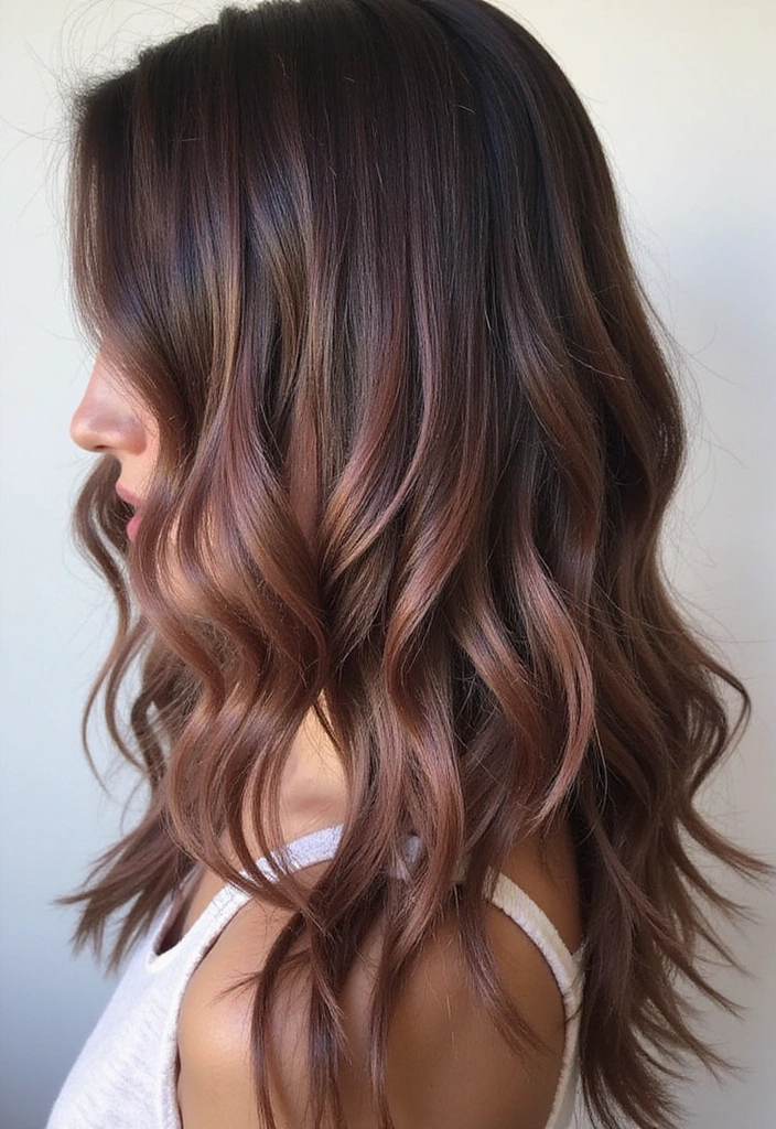41 DIY Brown Hair with Red Highlights Ideas You Can Try at Home! - 21. Dusty Rose Highlights