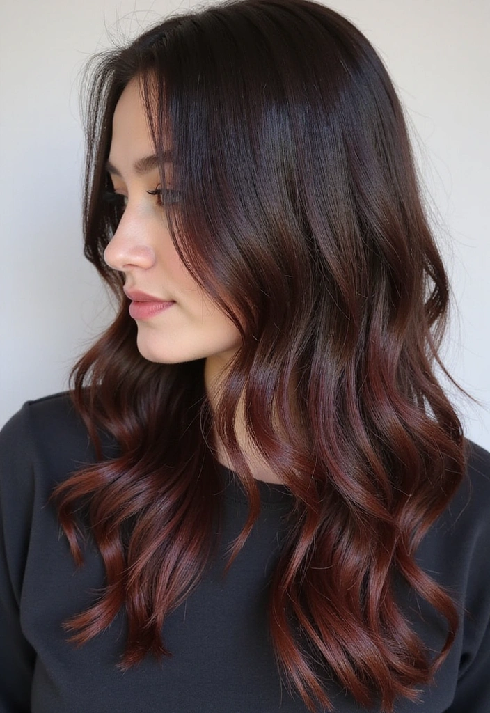 41 DIY Brown Hair with Red Highlights Ideas You Can Try at Home! - 24. Chocolate Cherry Highlights