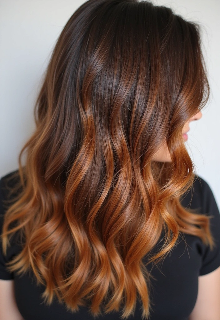 41 DIY Brown Hair with Red Highlights Ideas You Can Try at Home! - 26. Golden Copper Highlights