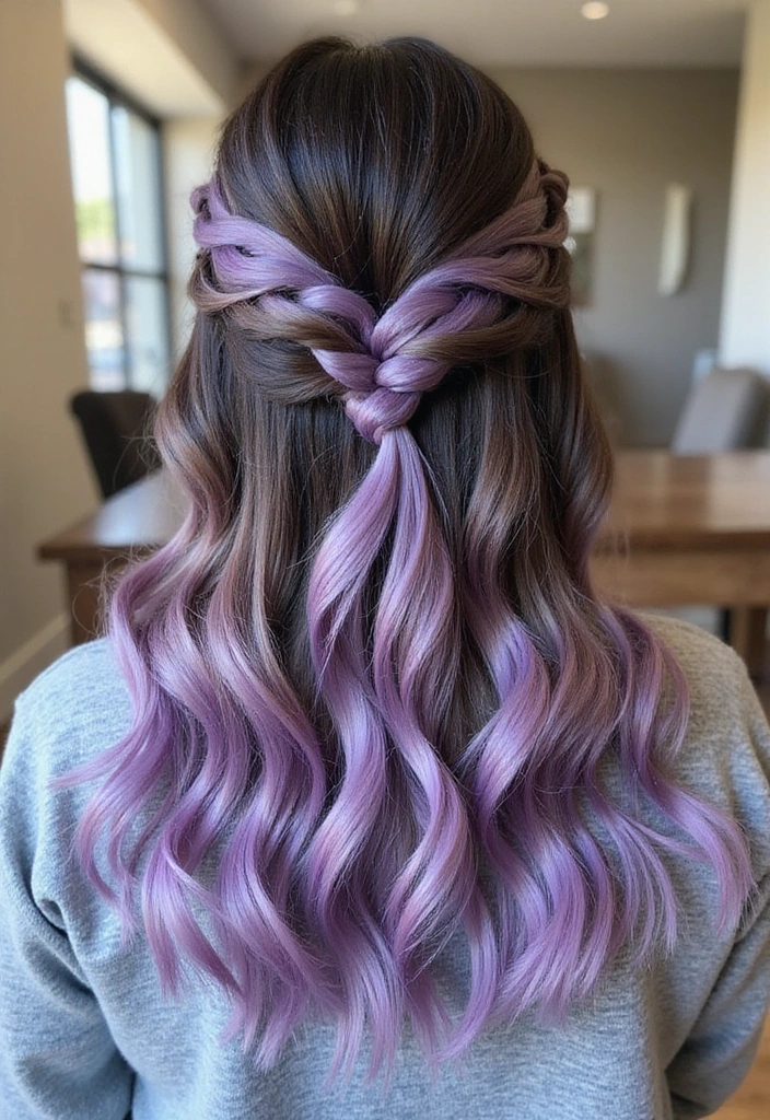 41 DIY Brown Hair with Red Highlights Ideas You Can Try at Home! - 28. A Touch of Lavender Highlights