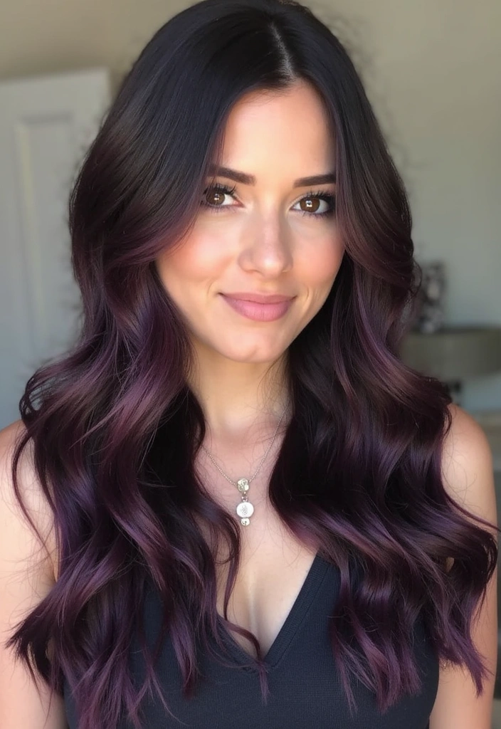 41 DIY Brown Hair with Red Highlights Ideas You Can Try at Home! - 40. Grape Juice Highlights
