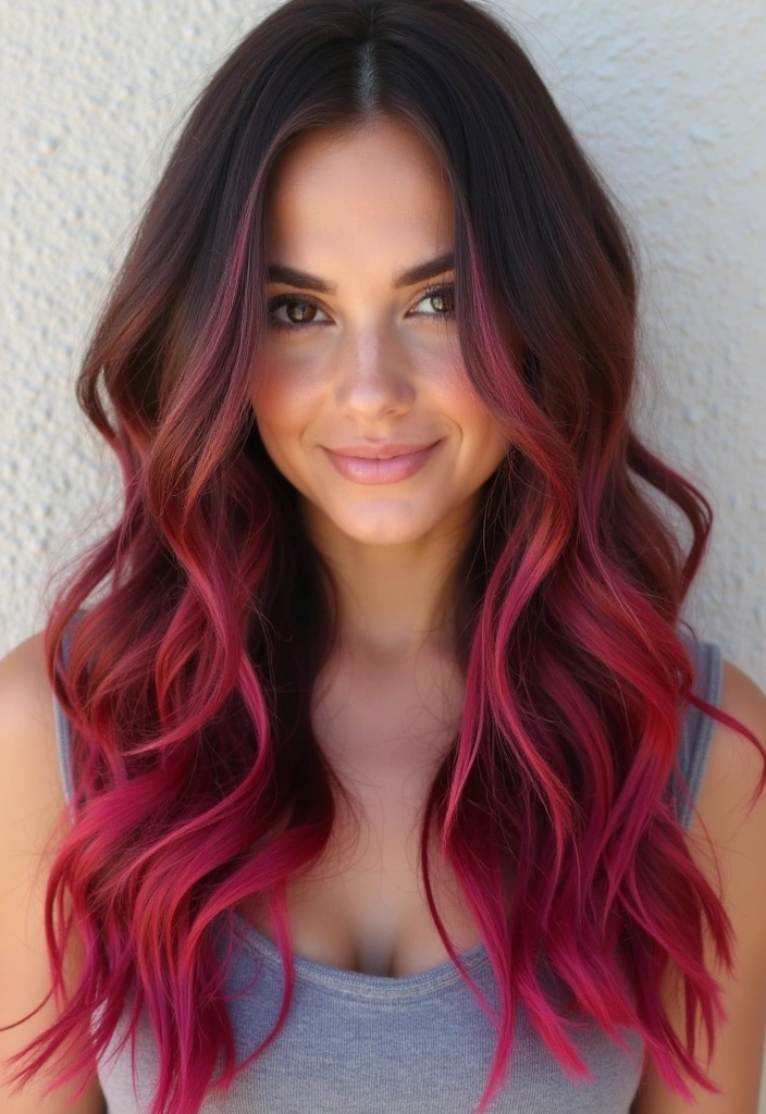 41 DIY Brown Hair with Red Highlights Ideas You Can Try at Home! - 7. Raspberry Red Tips